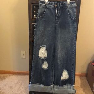 Nasty Gal distressed Flare jeans